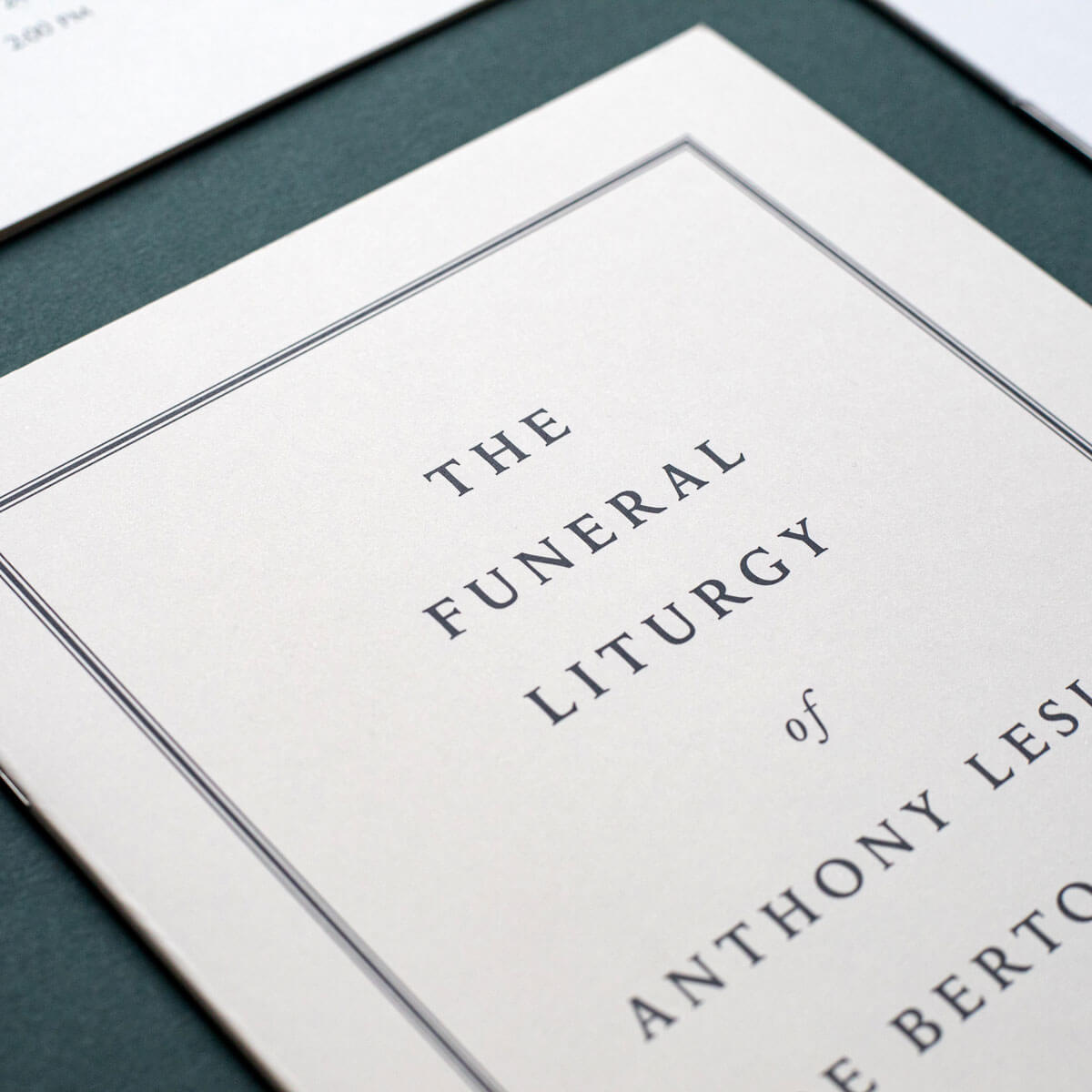 funeral order of service printed london