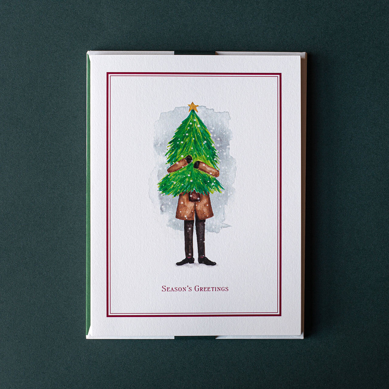 Watercolour Christmas Shopping Gentleman (Pack Of 6)