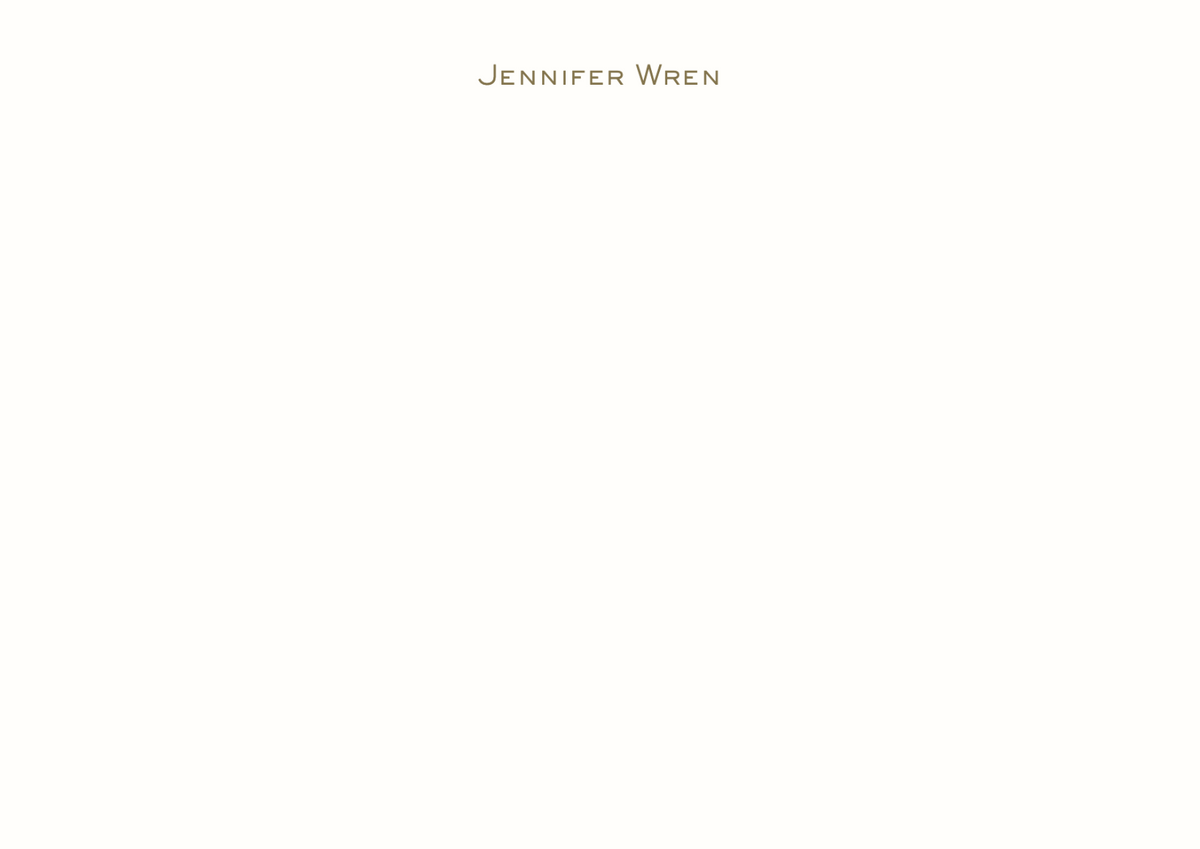 Engraved Correspondence Cards - Single Line | The Wren Press