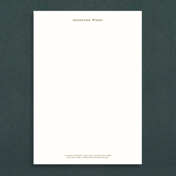 Engraved Letterheads A4 (Header & Footer) | The Wren Press