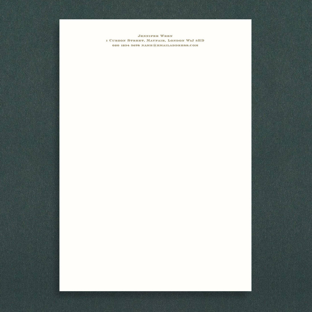 Engraved Letterheads A4 (Header Only) | The Wren Press