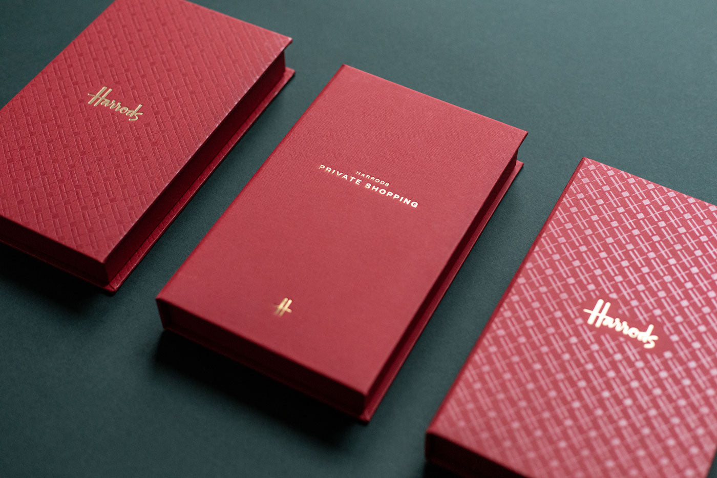 gold and red luxury bespoke boxes for harrods