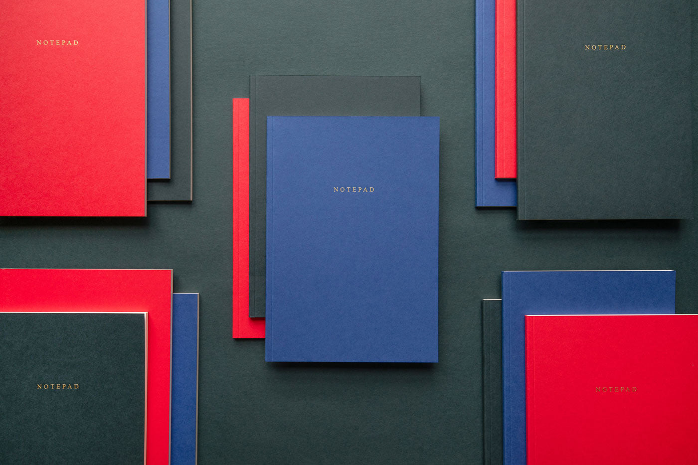 luxury notebooks blue green red gold engraved covers